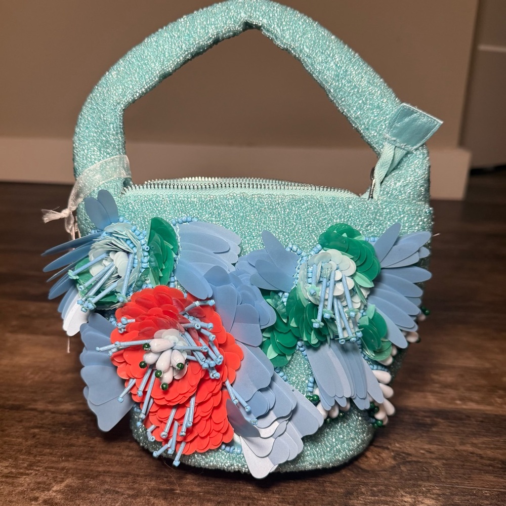 NWT Made in India aqua bag